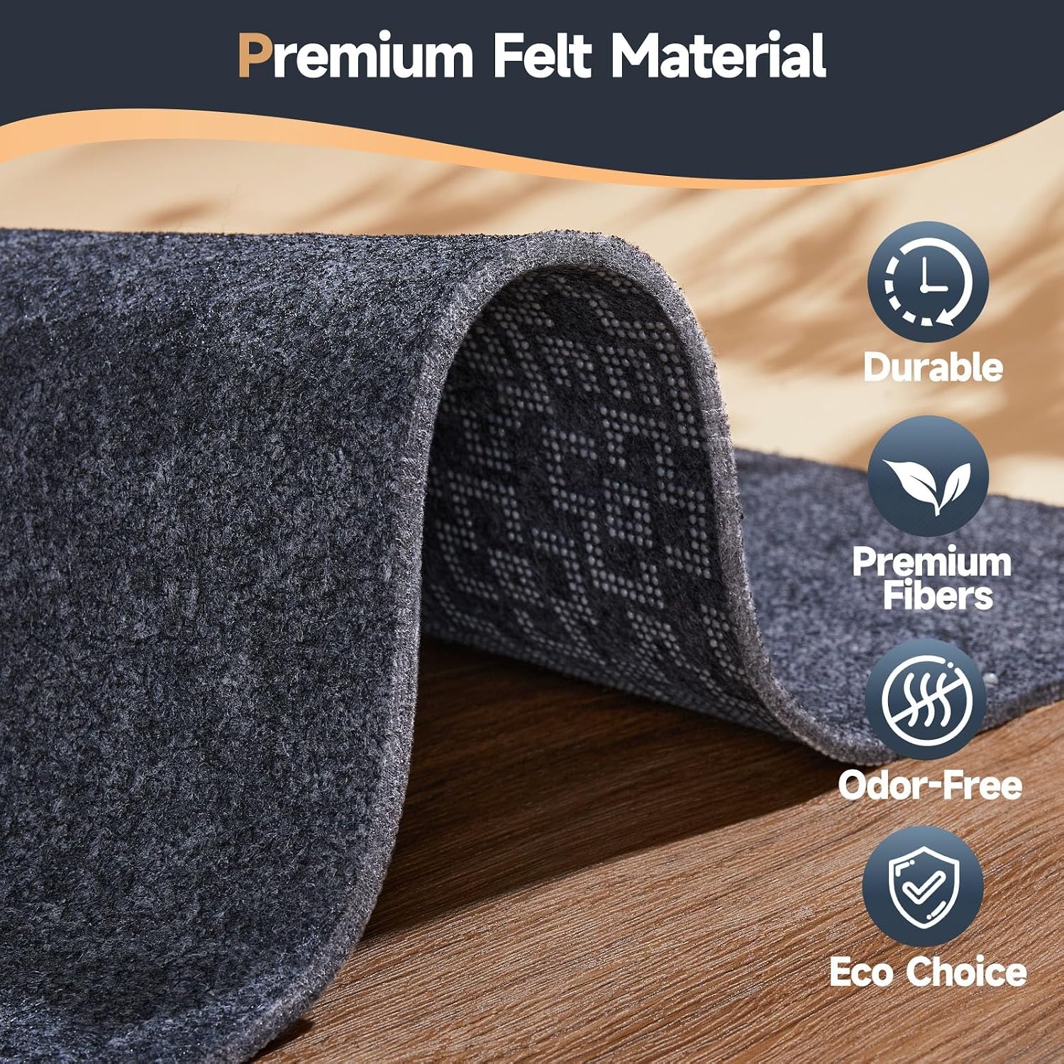 image:imageVeken Non Slip Cushioned Rug Pad Gripper Maze Textured AntiSlip Silicone Backing and Felt 8x10 Ft 14 Thick Carpet Liner Protector Mat for Area Rugs and Hardwood Floor Keep Rug Safe and in Place8 x 10 Rectangular
