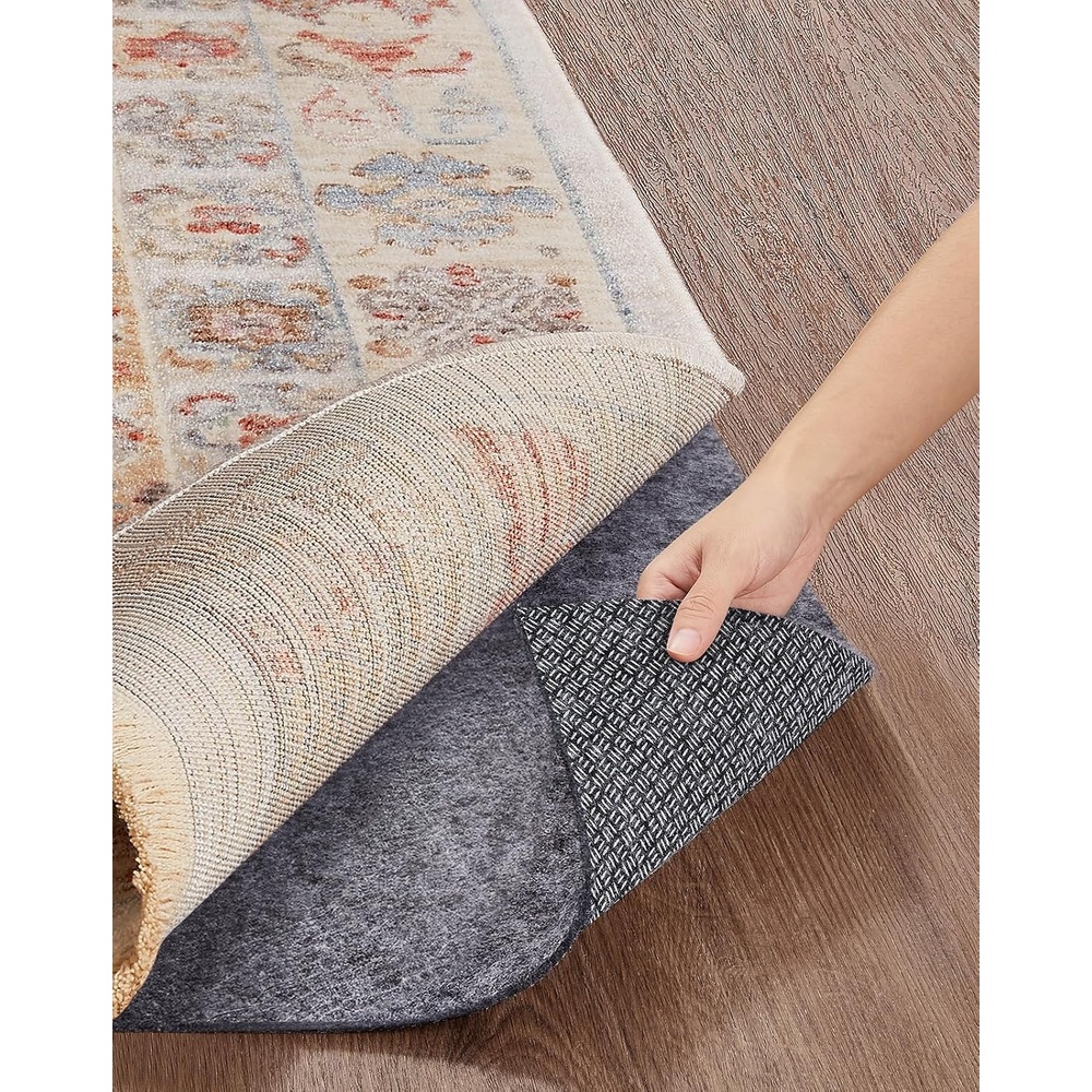 image:imageVeken Non Slip Cushioned Rug Pad Gripper Felt and Silicone Backing 10 x 14 Ft 14 inch Thick Carpet Liner Protector Mat for Area Rugs and Hardwood Floors with Over 99 Pcs AntiSlip Strips Pattern7 x 10 Rectangular