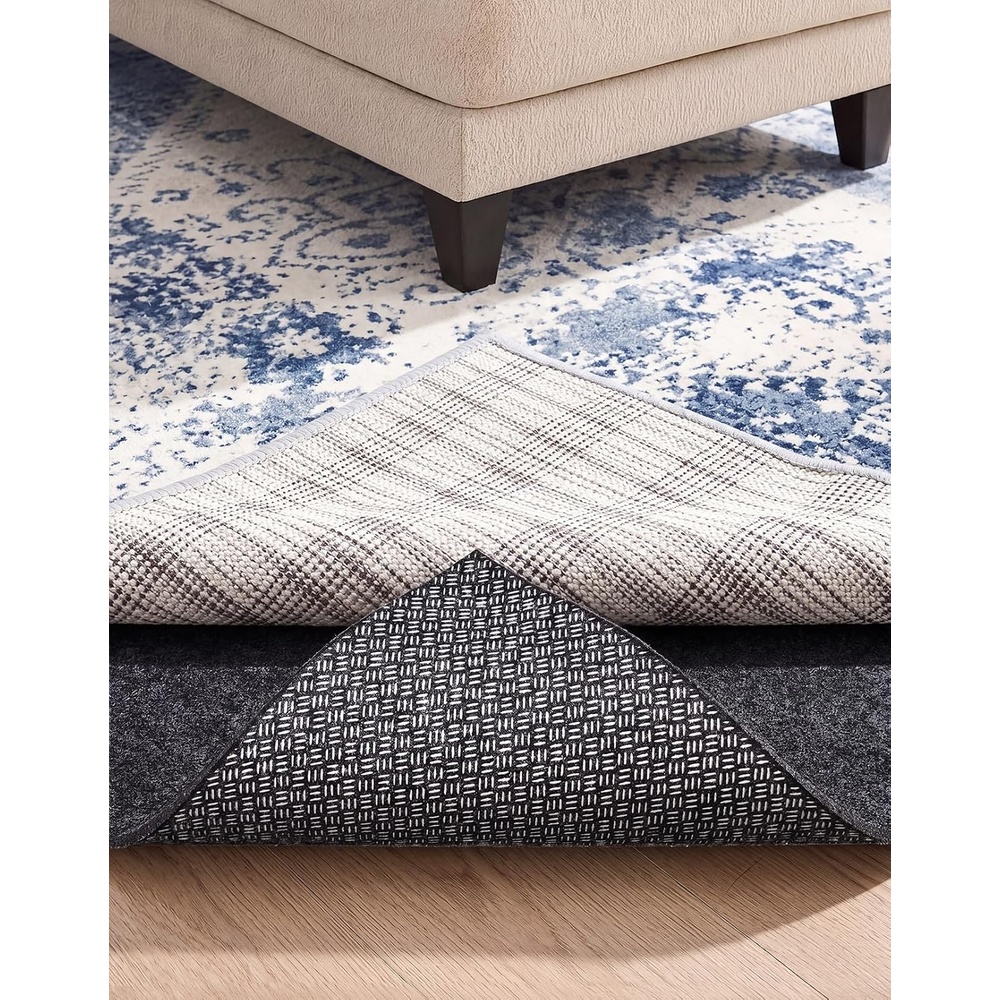 image:imageVeken Non Slip Cushioned Rug Pad Gripper Felt and Silicone Backing 6 x 9 Ft 14 inch Thick Carpet Liner Protector Mat for Area Rugs and Hardwood Floors with Over 99 Pcs AntiSlip Strips Pattern5 x 7 Rectangular